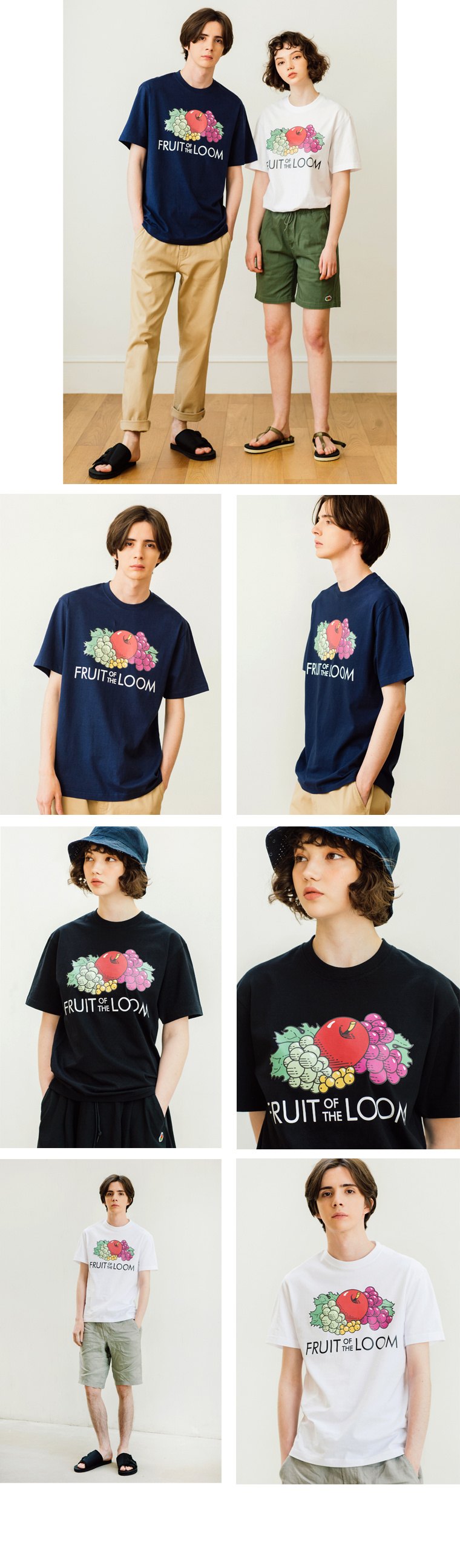 프룻오브더룸(FRUIT OF THE LOOM) [Asian fit] 210g FRUIT LOGO T-SHIRTS WHITE