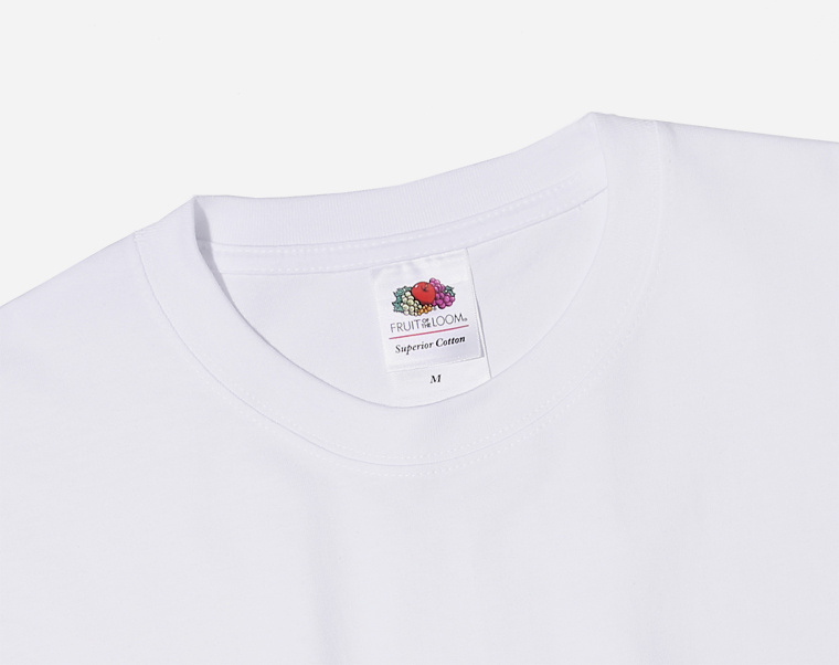 프룻오브더룸(FRUIT OF THE LOOM) [Asian fit] 210g FRUIT LOGO T-SHIRTS WHITE