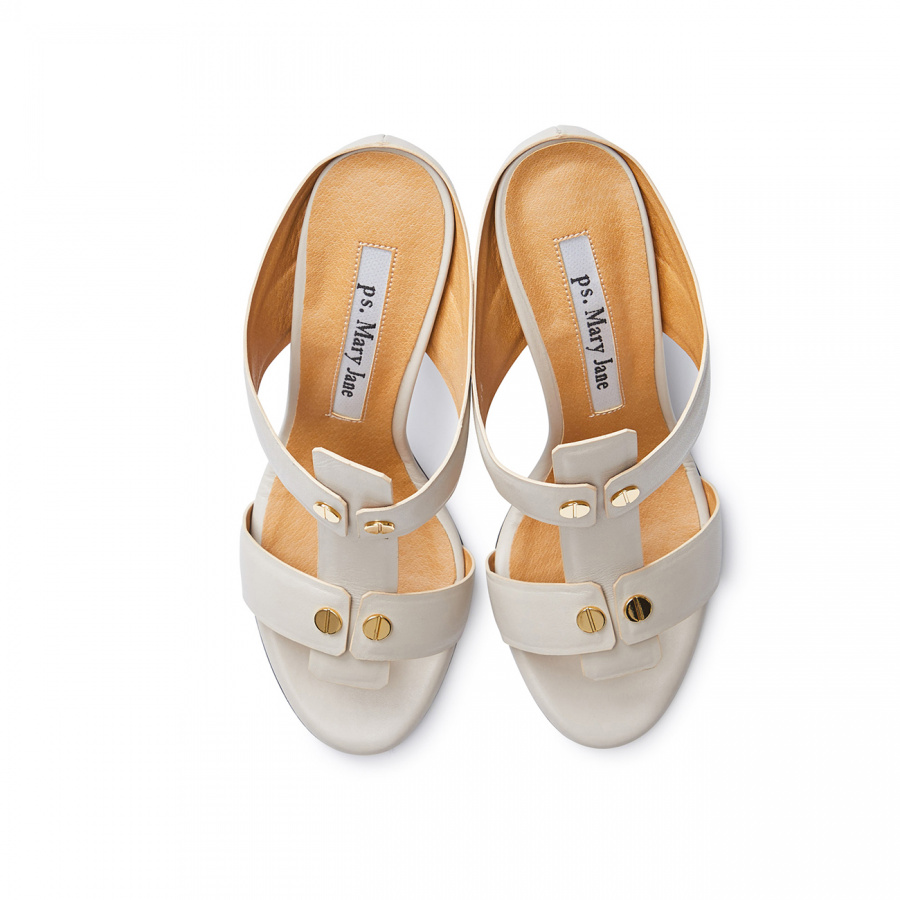 피에스메리제인(PSMARYJANE) 7044 button slide cream