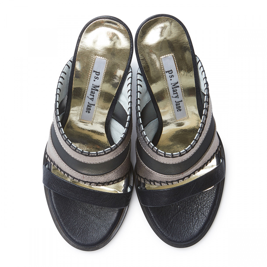 피에스메리제인(PSMARYJANE) 7053 Mesh mule shine black