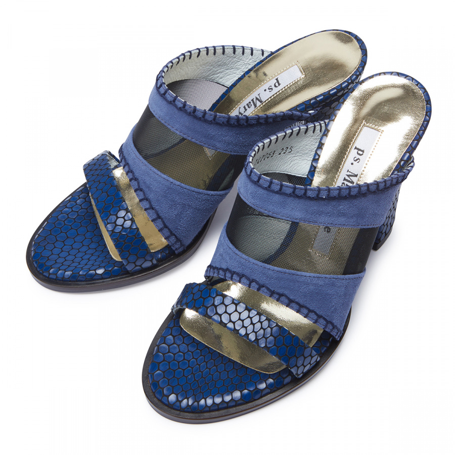 피에스메리제인(PSMARYJANE) 7053 Mesh mule blue