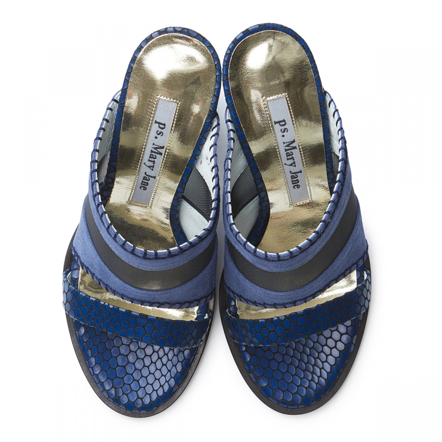 피에스메리제인(PSMARYJANE) 7053 Mesh mule blue