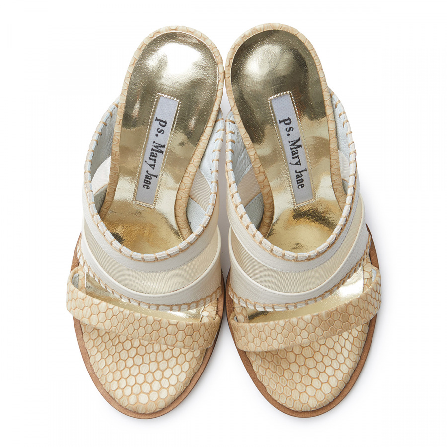 피에스메리제인(PSMARYJANE) 7053 Mesh mule cream