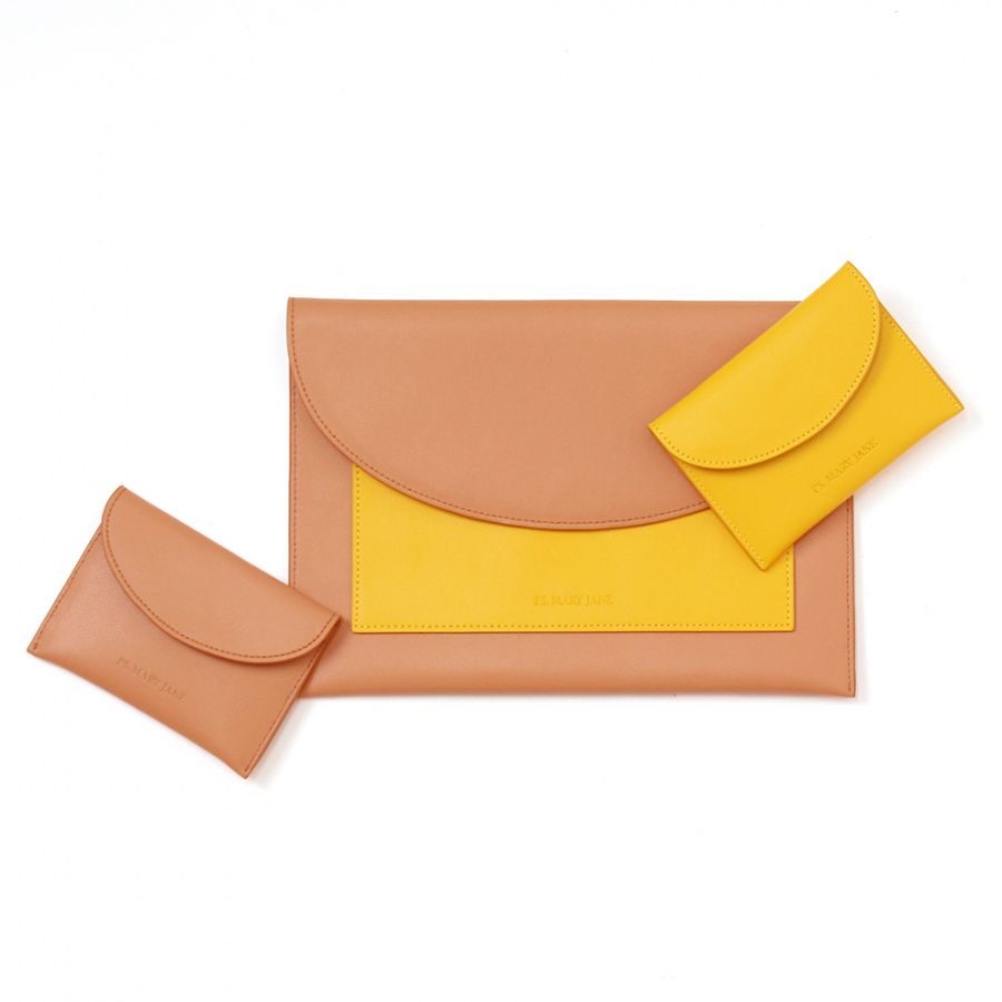 피에스메리제인(PSMARYJANE) 18A001 포켓 클러치 Milk camel+1카드케이스(7colors)
