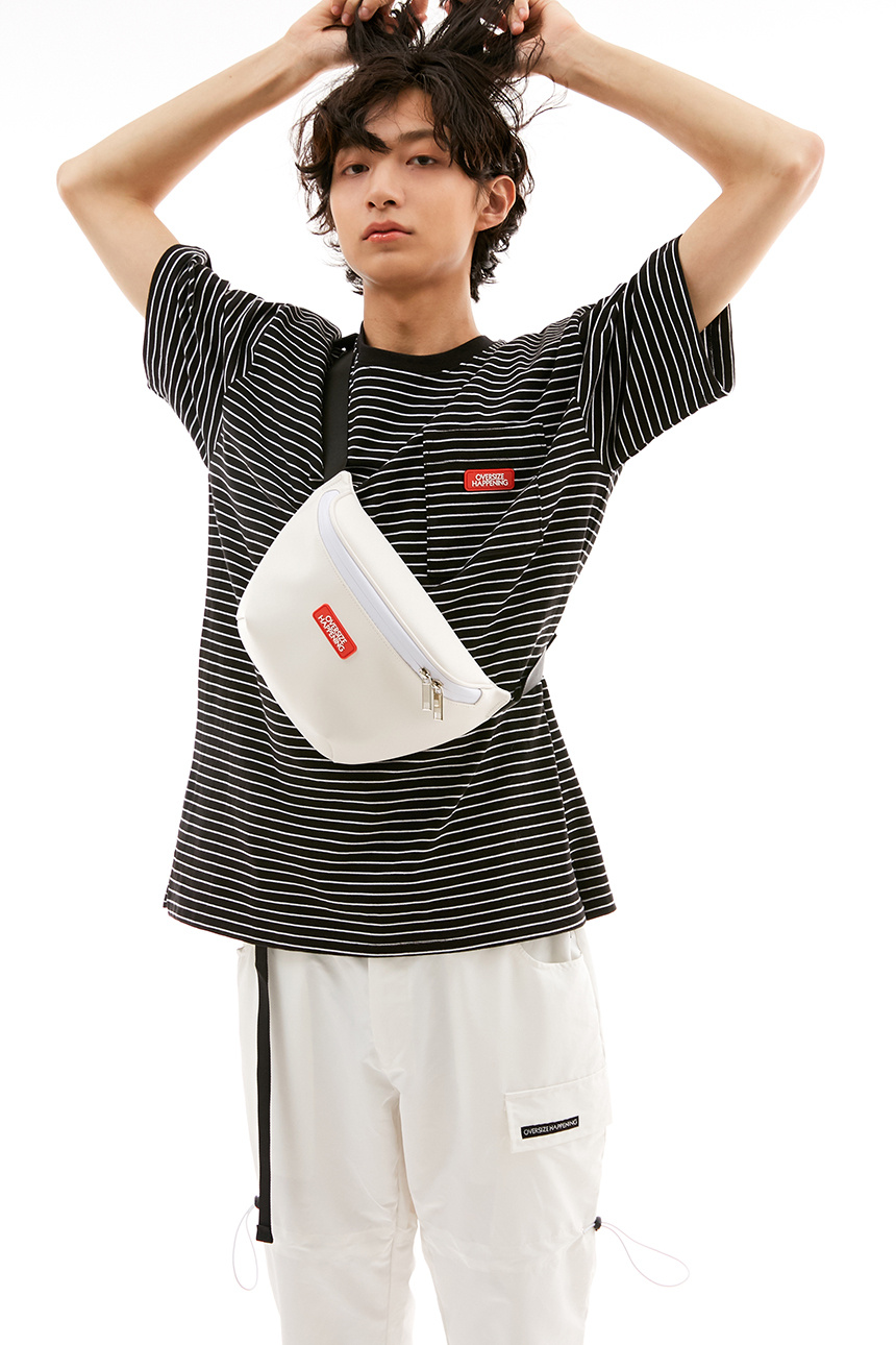 오버사이즈해프닝(OVERSIZE HAPPENING) 로고 벨트 백 블랙