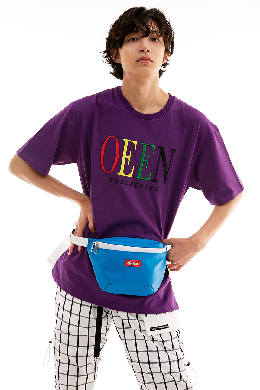 오버사이즈해프닝(OVERSIZE HAPPENING) 로고 벨트 백 블루