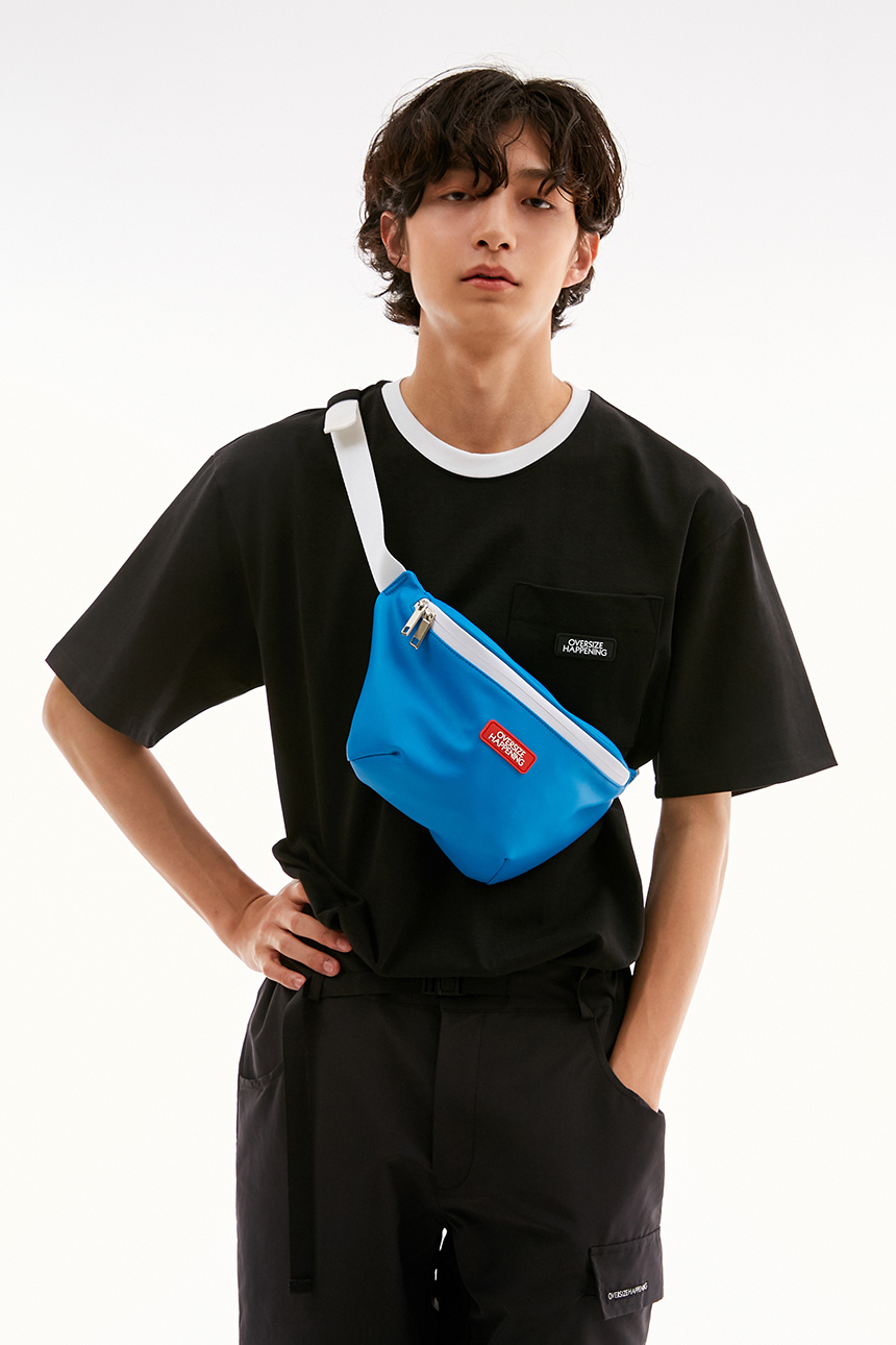 오버사이즈해프닝(OVERSIZE HAPPENING) 로고 벨트 백 블루