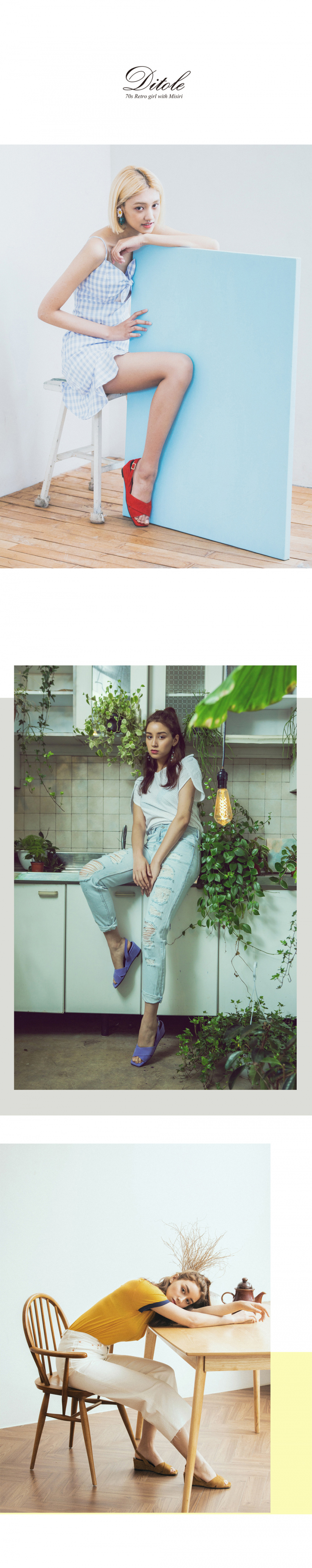 디토레(DITOLE) 연보라 스웨이드 엑스스트랩  웨지샌들