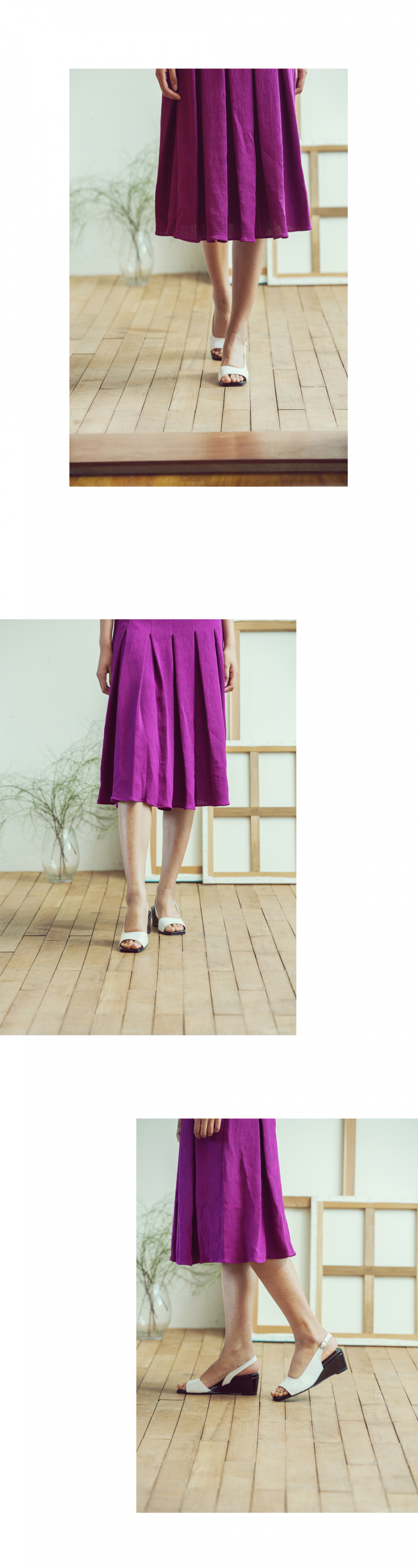 디토레(DITOLE) 다크그린 카키와니 웨지힐 샌들