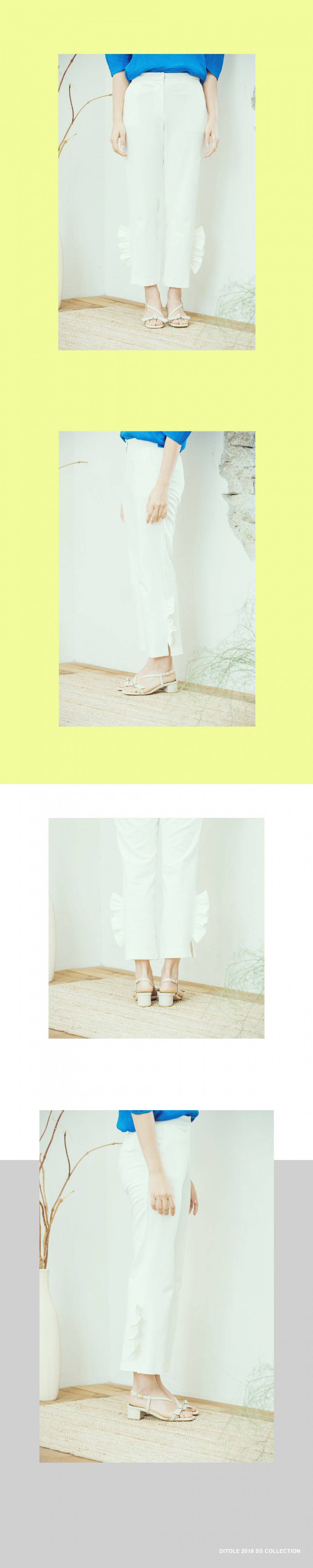 디토레(DITOLE) 베이지 가죽 리본 스트랩 샌들