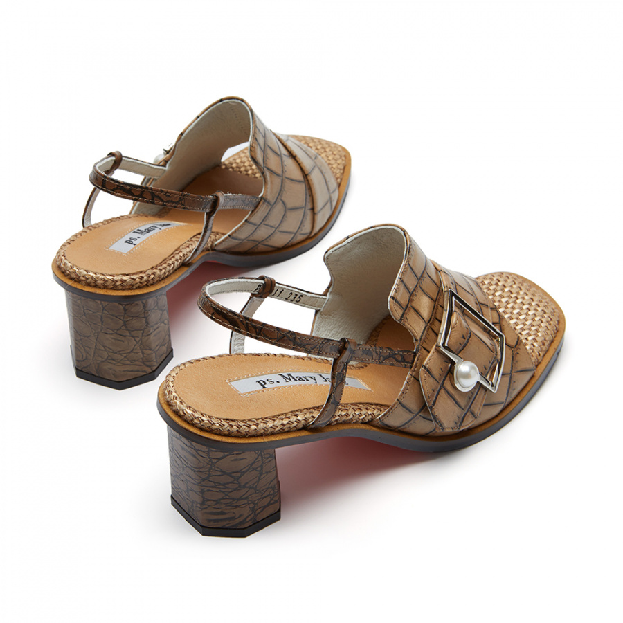 피에스메리제인(PSMARYJANE) PM0011 Buckle Point sandal beige