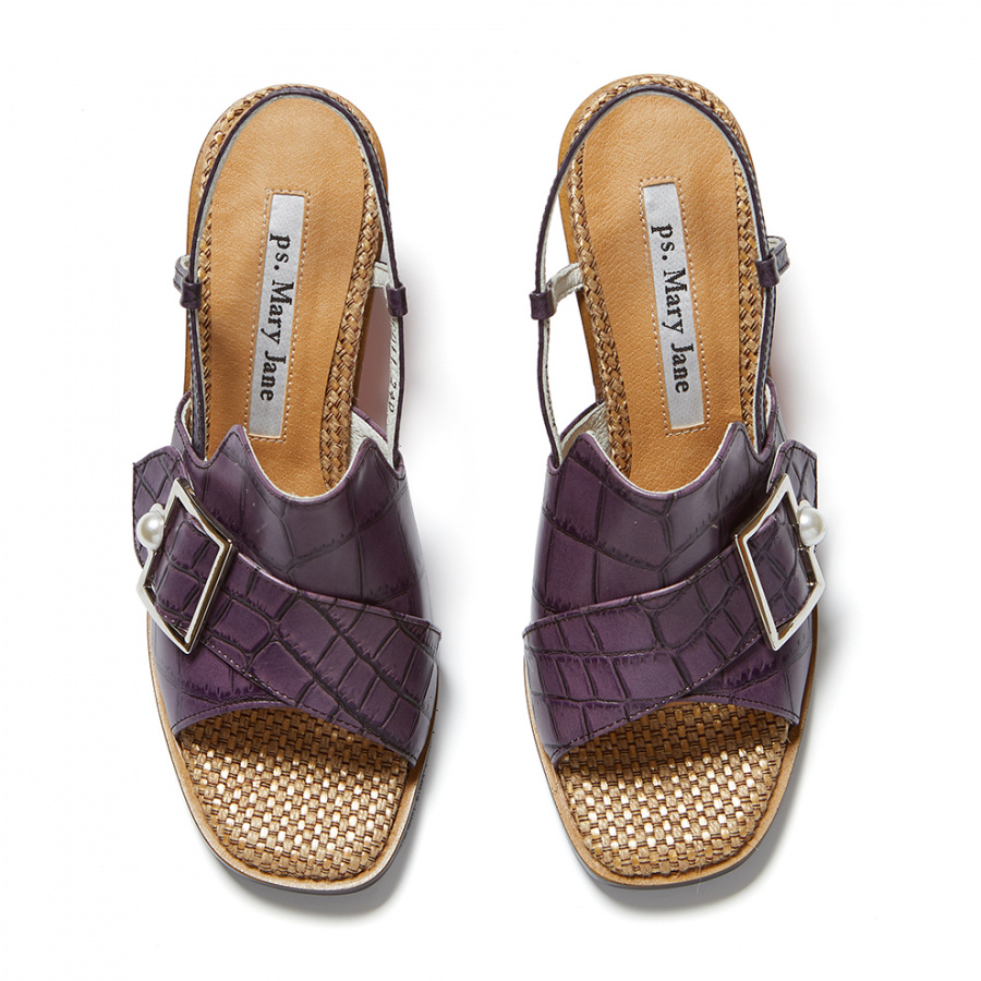 피에스메리제인(PSMARYJANE) PM0011 Buckle Point sandal violet