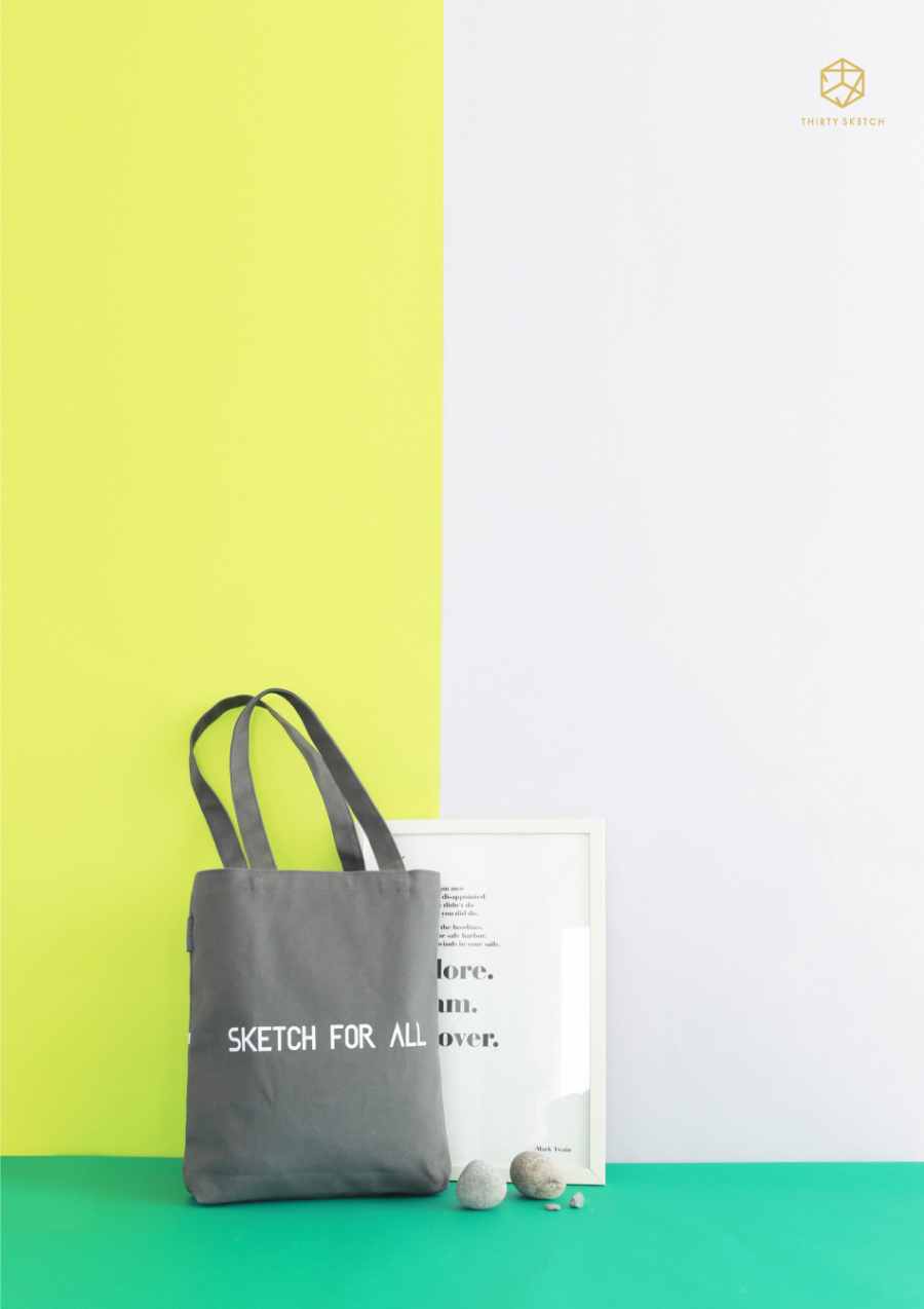 써티스케치(THIRTY SKETCH) [세트]컬러풀에코백 + 파우치(퍼플)