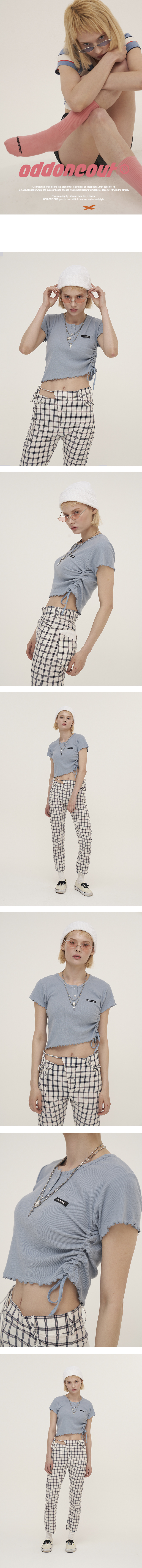 오드원아웃(ODDONEOUT) 웨이브 스트링 크롭_스카이 블루