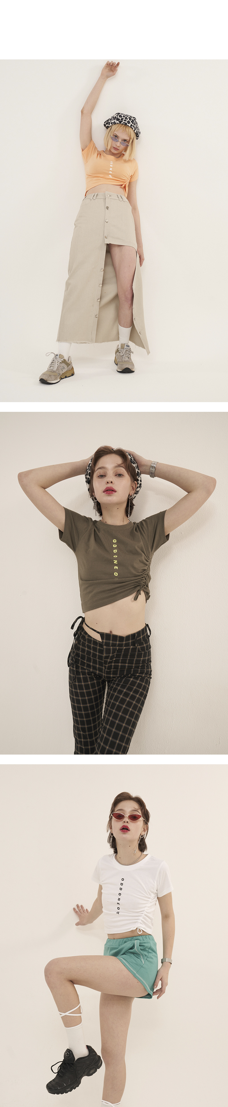 오드원아웃(ODDONEOUT) 로고 스트링 크롭_블랙