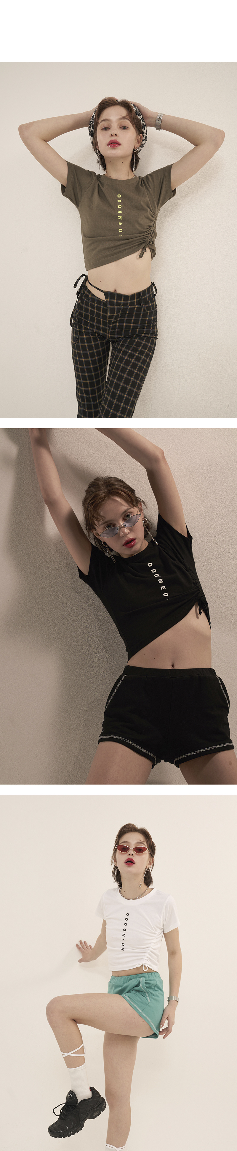 오드원아웃(ODDONEOUT) 로고 스트링 크롭_오렌지