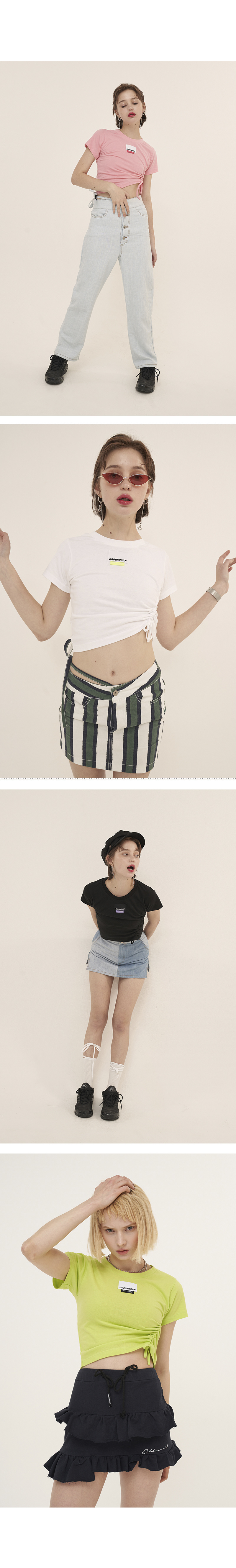 오드원아웃(ODDONEOUT) 포인트 라벨 스트링 크롭_퍼플