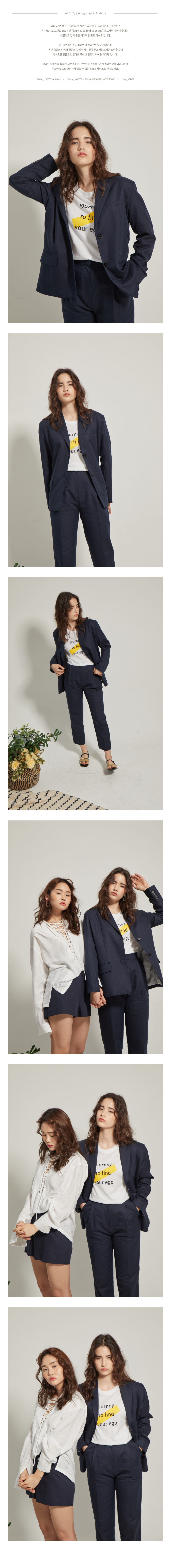 니나노사노(NINANOSANO) journey graphic T-shirts WHITE