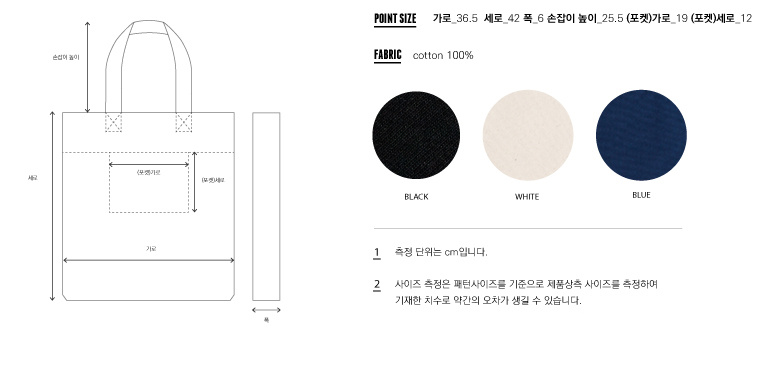 필인더블랭크(FILLINTHEBLANK) BLANK ECO BAG (W/BK)