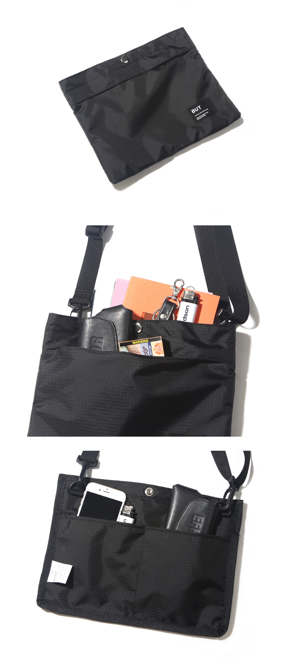 벗딥(BUTDEEP) 나일론 립스탑 사코슈-블랙