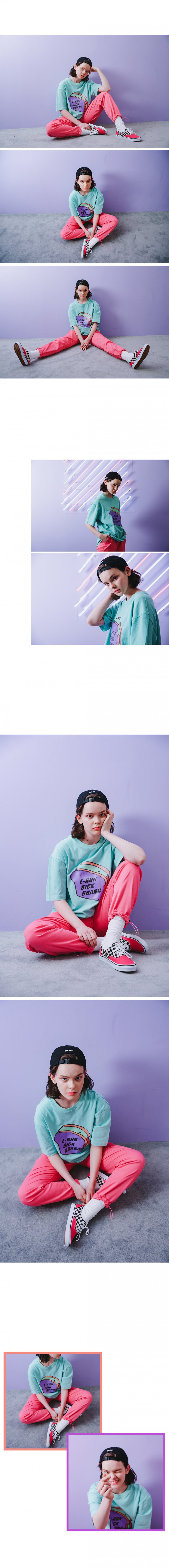 모프(MORP) 이런식빵 반팔 티셔츠 민트 (오버사이즈 스트릿)