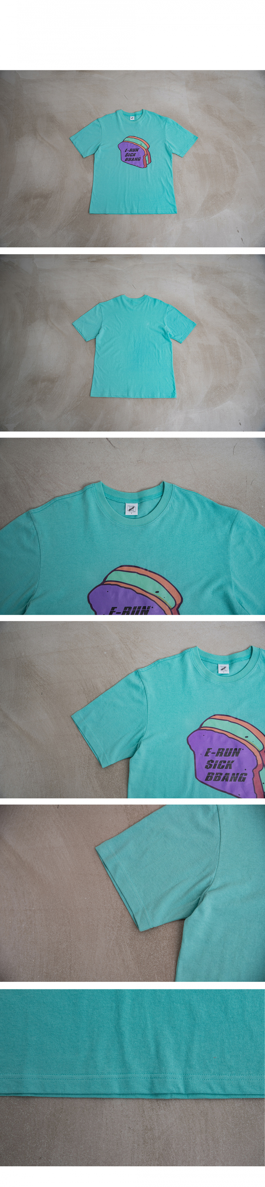 모프(MORP) 이런식빵 반팔 티셔츠 민트 (오버사이즈 스트릿)