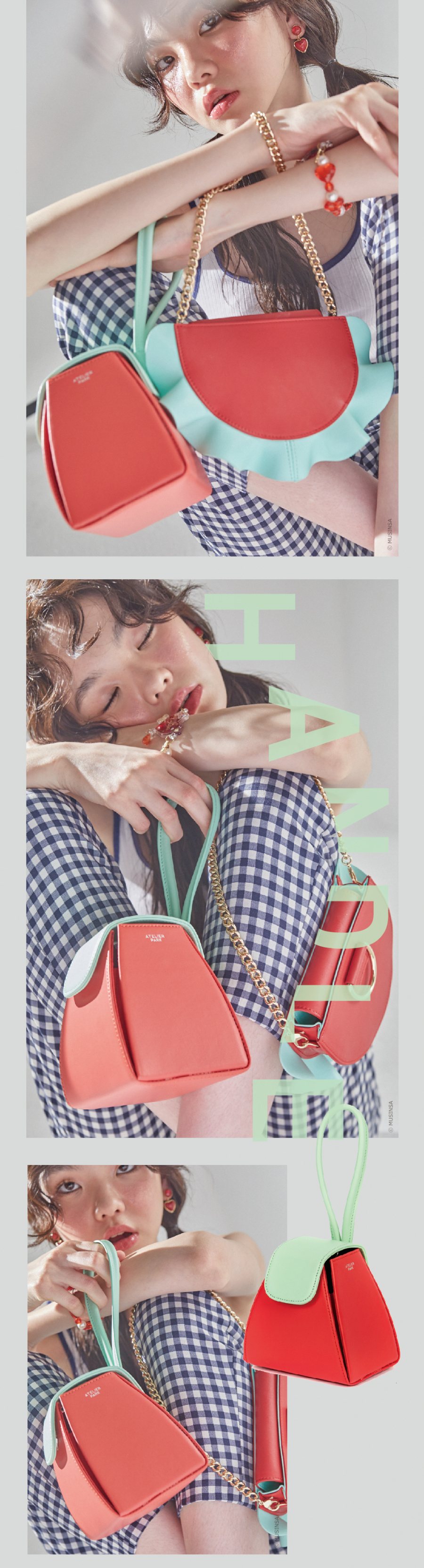 아틀리에파크(ATELIERPARK) 핸들백 - 레드