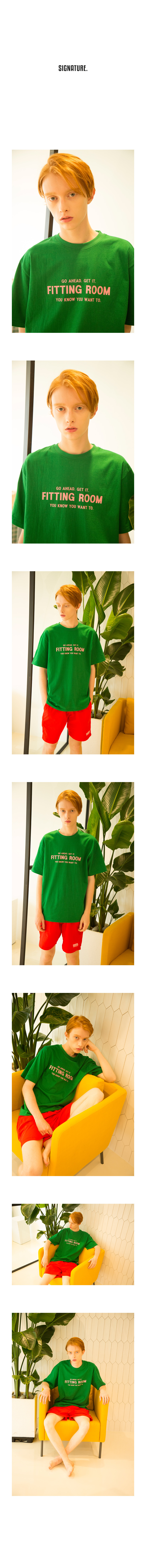시그니처(SIGNATURE) 유니섹스 피팅룸 티셔츠 [그린] (16수)