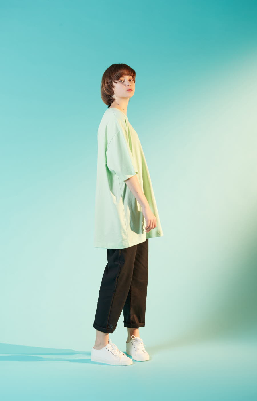 하이플래닛(HIGH PLANET) T[1004]바이오 오버핏 티셔츠(민트)