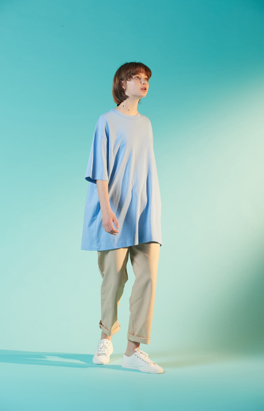 하이플래닛(HIGH PLANET) T[1005]바이오 오버핏 티셔츠(블루)