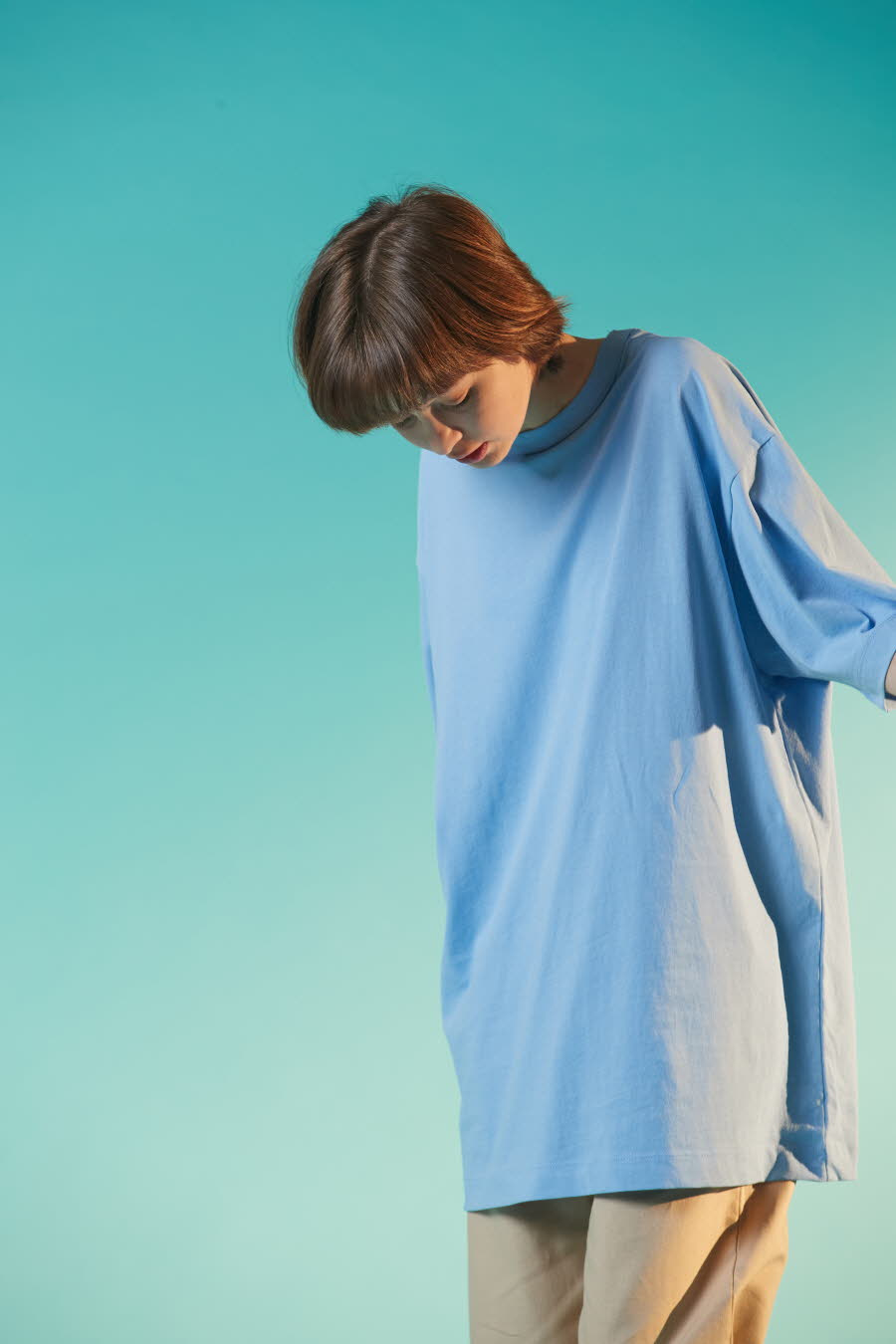 하이플래닛(HIGH PLANET) T[1005]바이오 오버핏 티셔츠(블루)