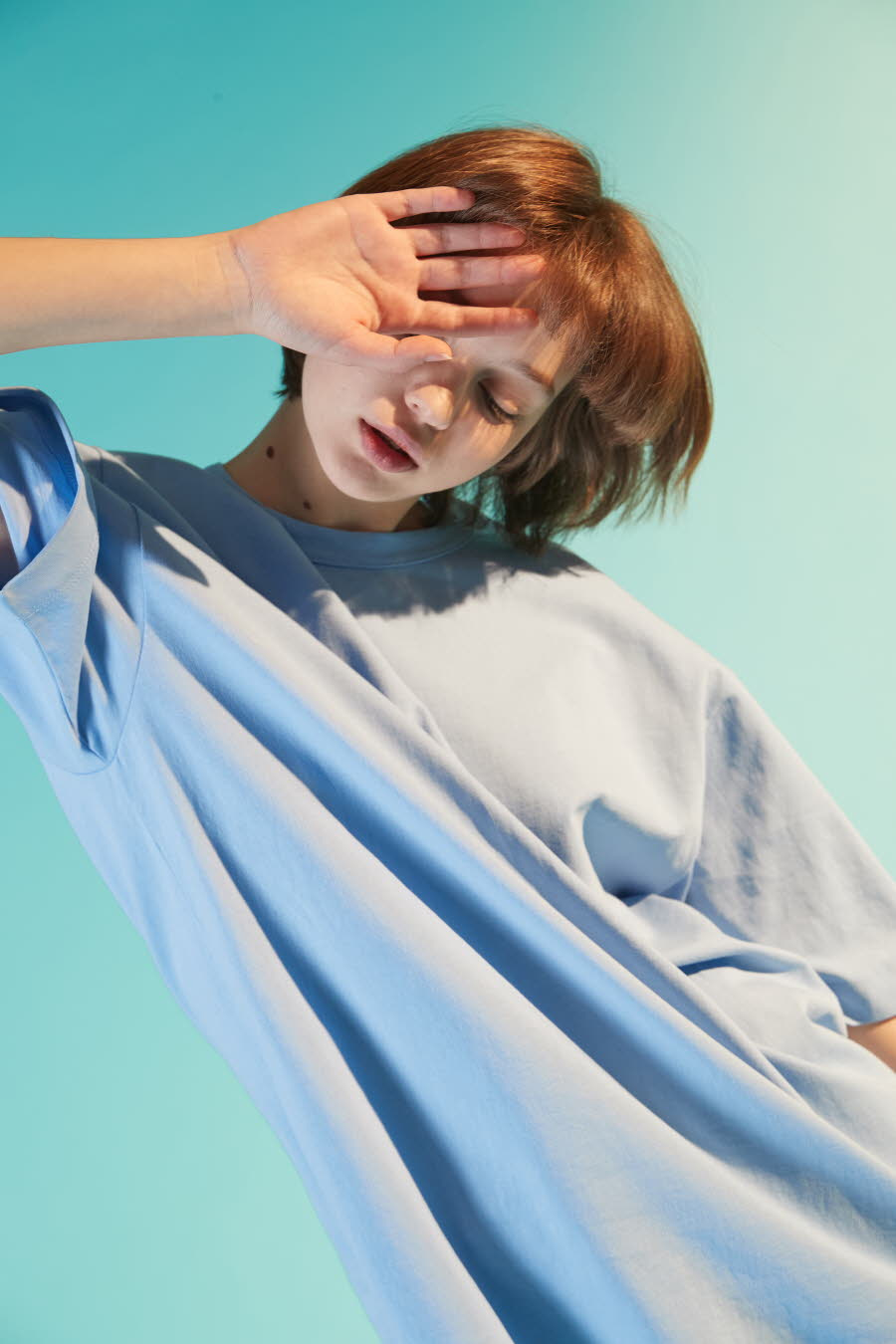 하이플래닛(HIGH PLANET) T[1005]바이오 오버핏 티셔츠(블루)