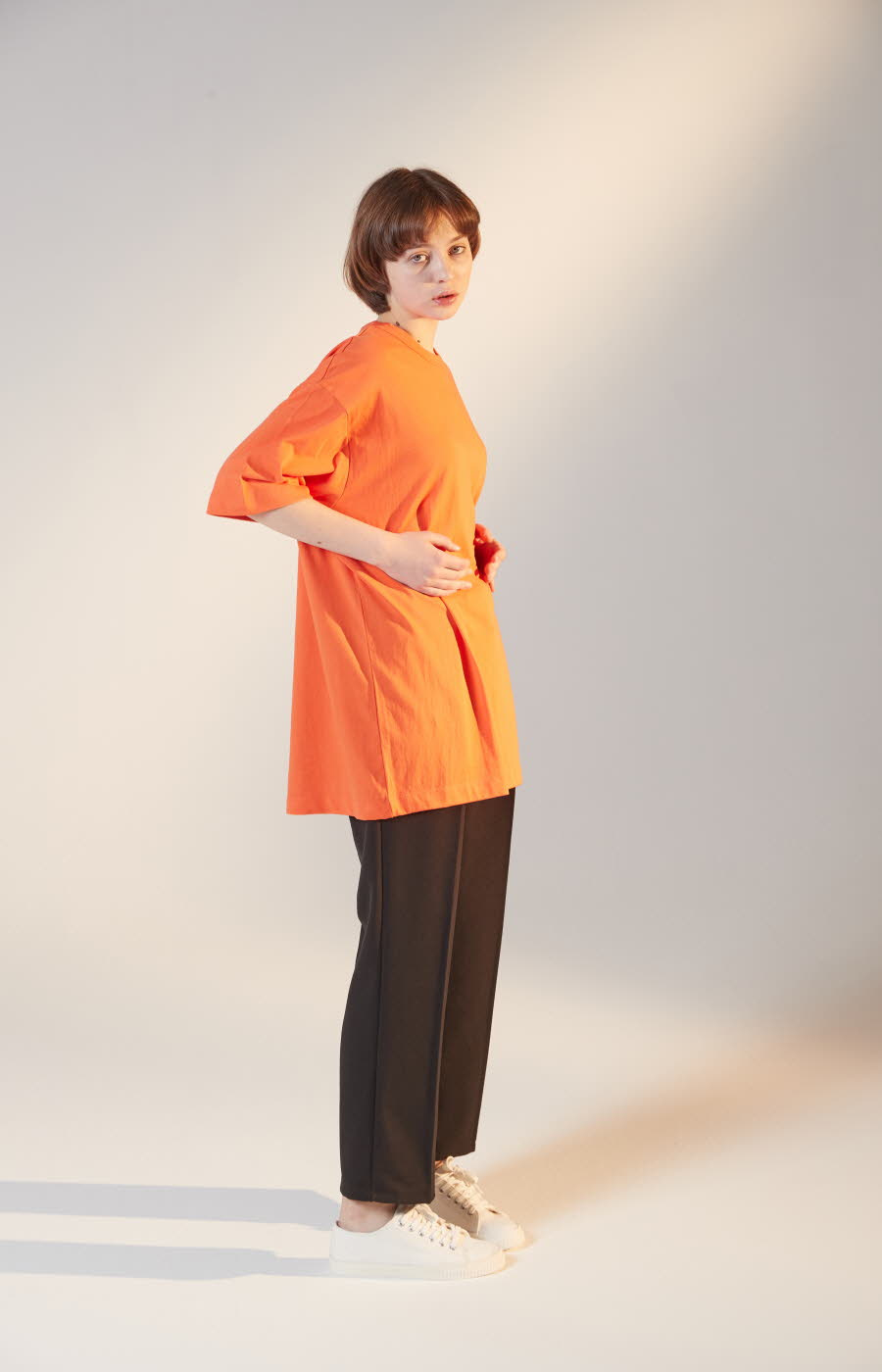 하이플래닛(HIGH PLANET) T[1006]바이오 오버핏 티셔츠(오렌지)