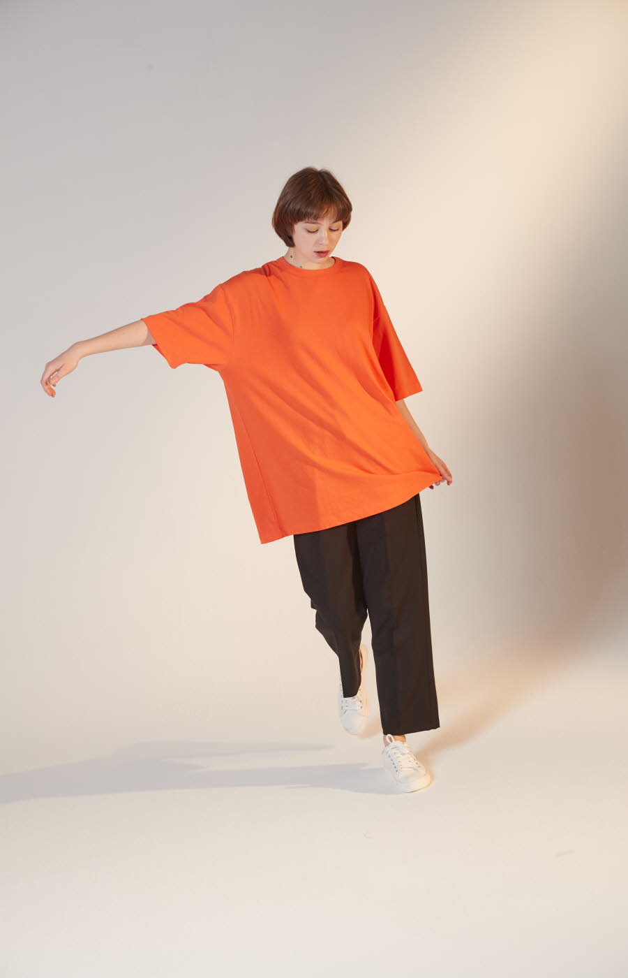 하이플래닛(HIGH PLANET) T[1006]바이오 오버핏 티셔츠(오렌지)