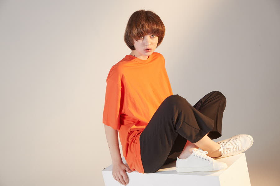 하이플래닛(HIGH PLANET) T[1006]바이오 오버핏 티셔츠(오렌지)