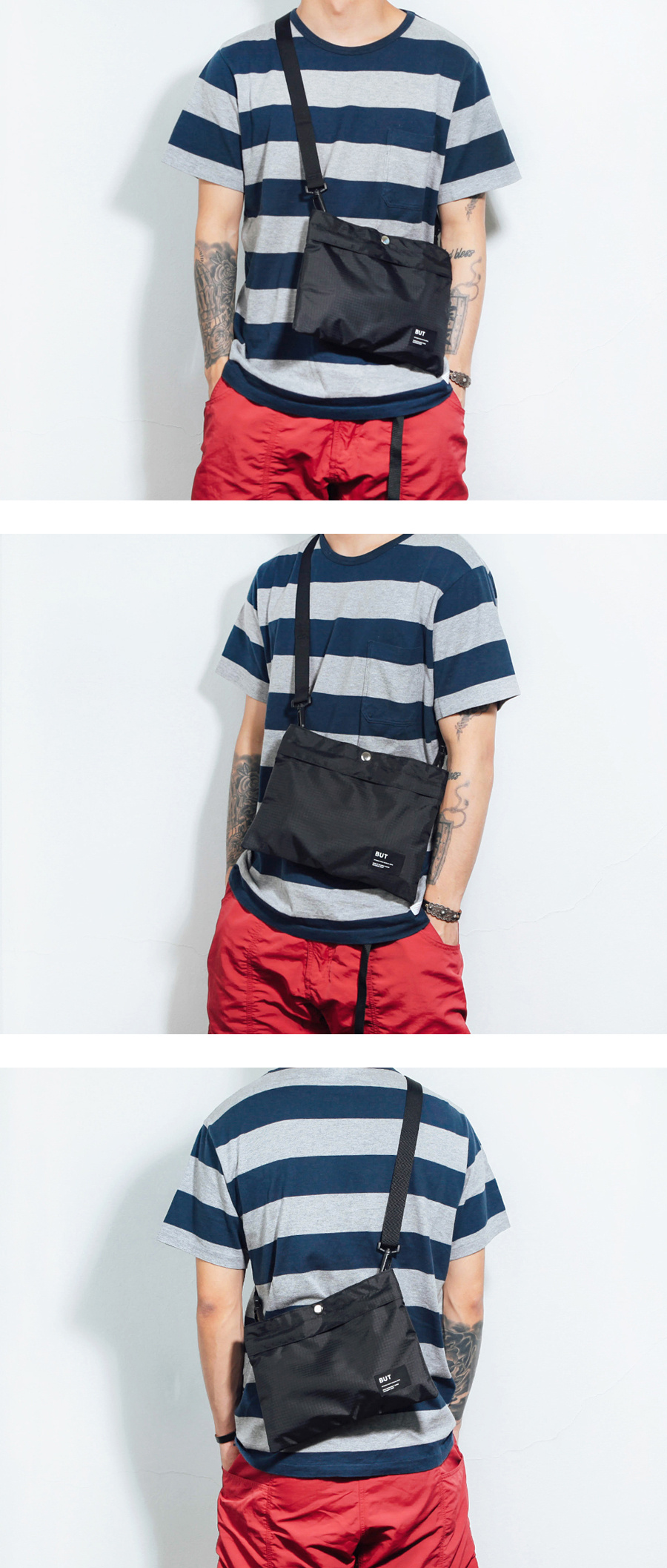 벗딥(BUTDEEP) 나일론 립스탑 사코슈-블랙