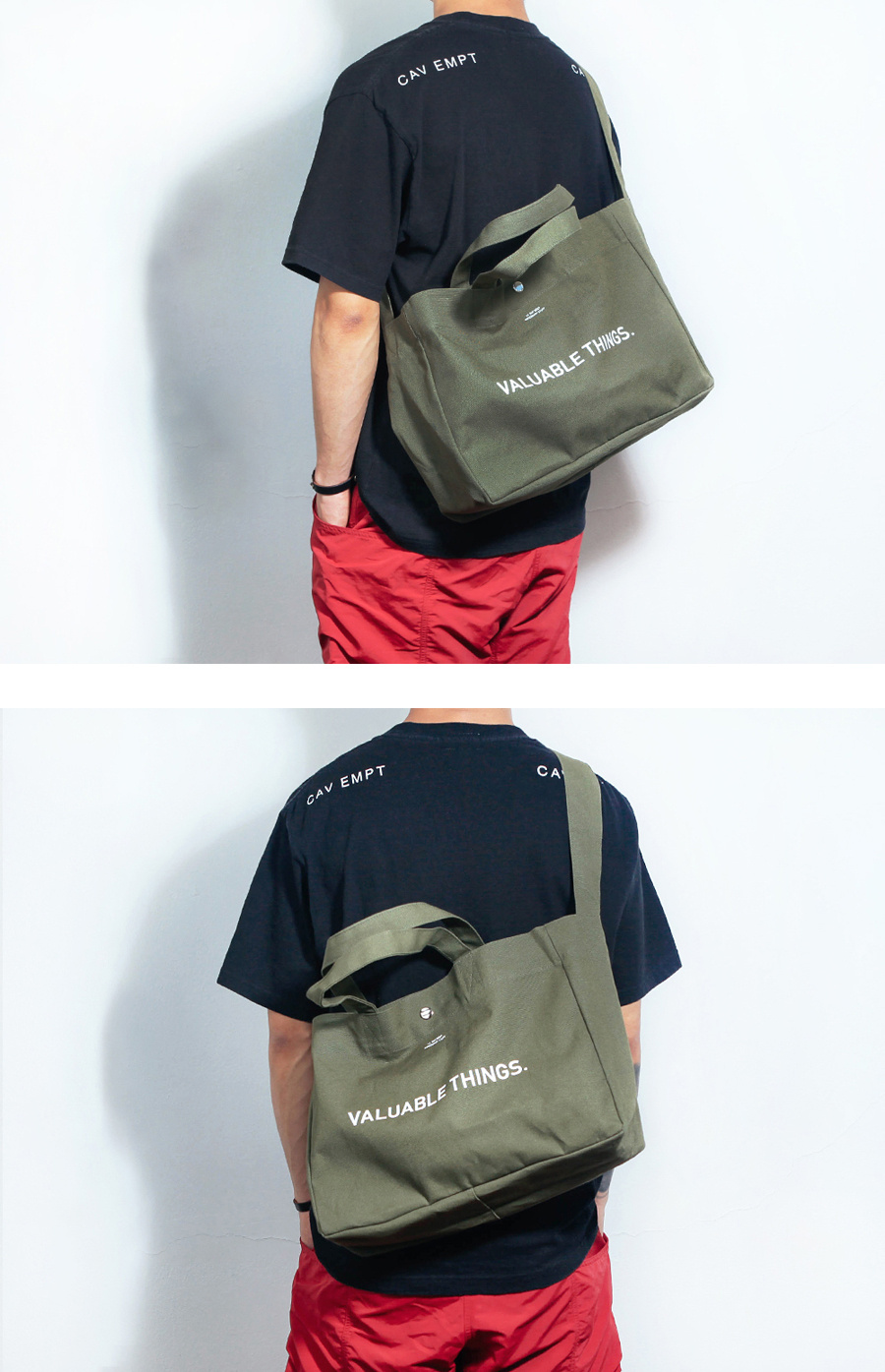 벗딥(BUTDEEP) 미디엄 캔바스 메일백-올리브