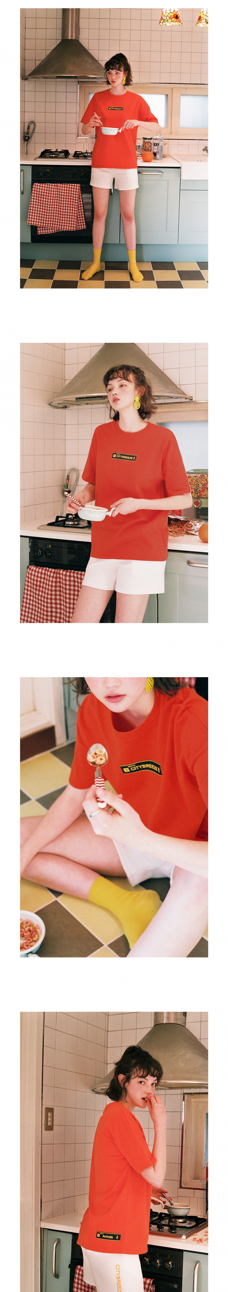 시티브리즈(CITY BREEZE) (CTA2)시티 로고 박스티  오렌지