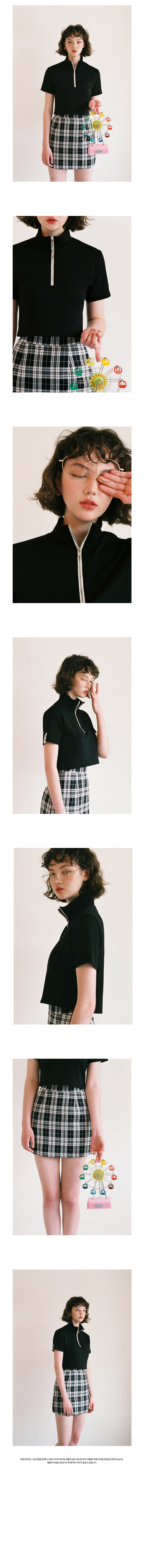 시티브리즈(CITY BREEZE) (CTA2) 지퍼 크롭 탑 블랙