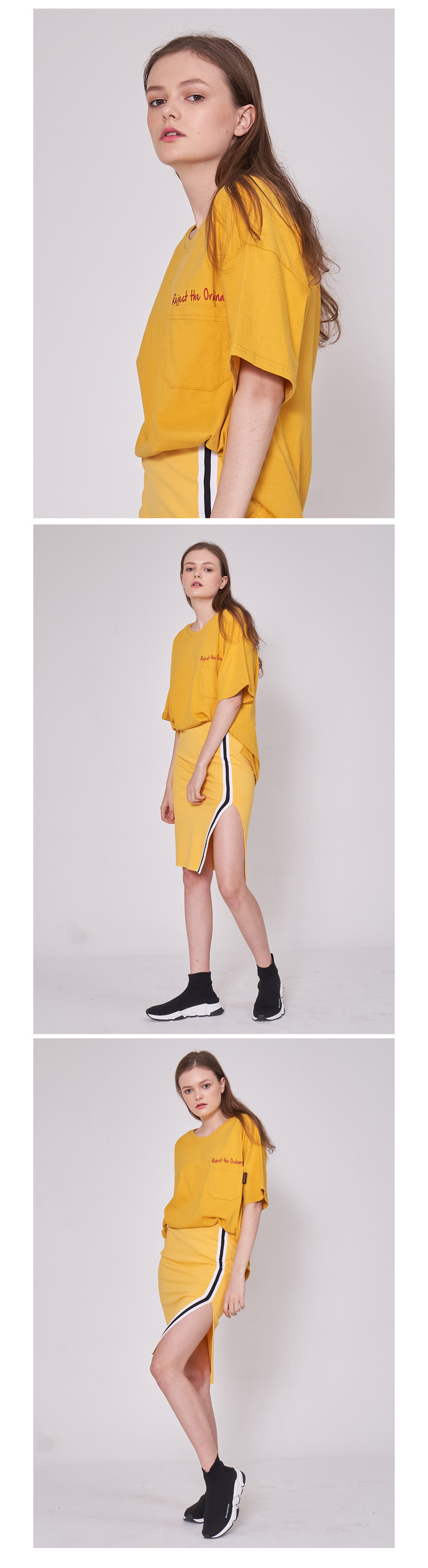 벳규어스(BETGURES) [UNISEX] 20수 포켓 트임 반팔티 노랑