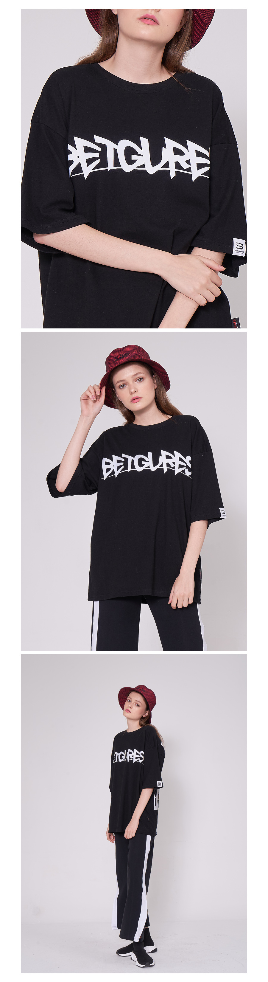 벳규어스(BETGURES) [UNISEX] 20수 크레이지 스카치 반팔티 검정