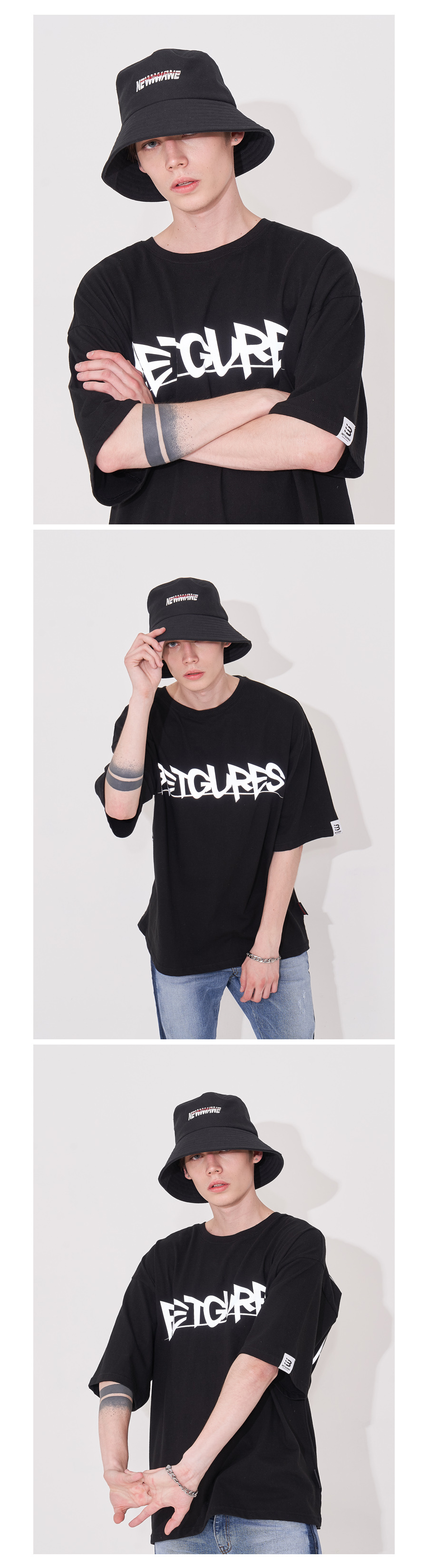 벳규어스(BETGURES) [UNISEX] 20수 크레이지 스카치 반팔티 검정