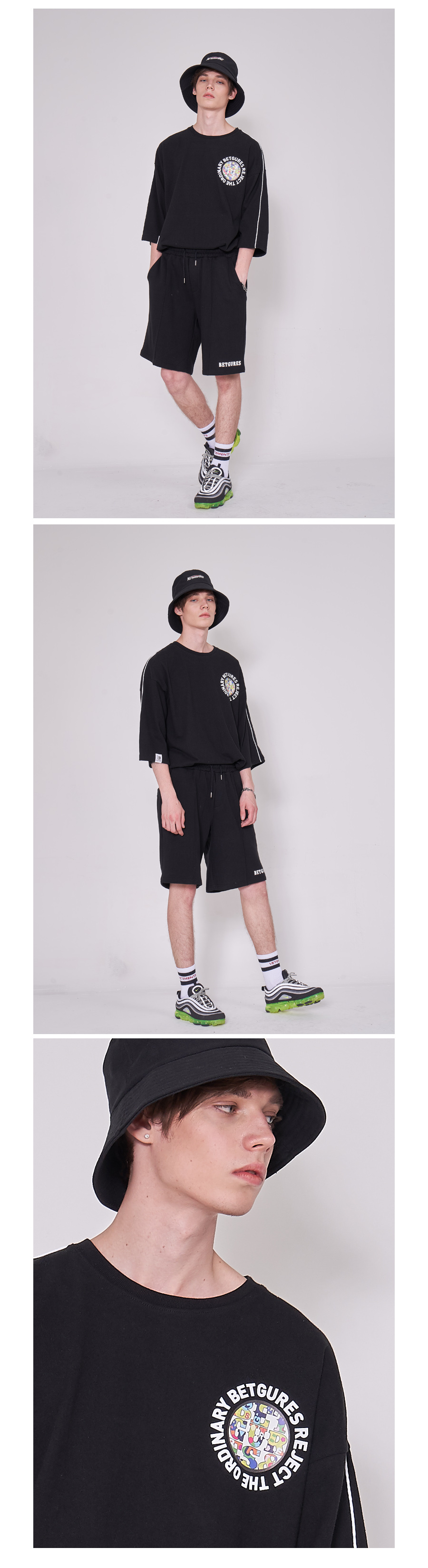 벳규어스(BETGURES) [UNISEX] 10수 원형 스카치 7부티 검정