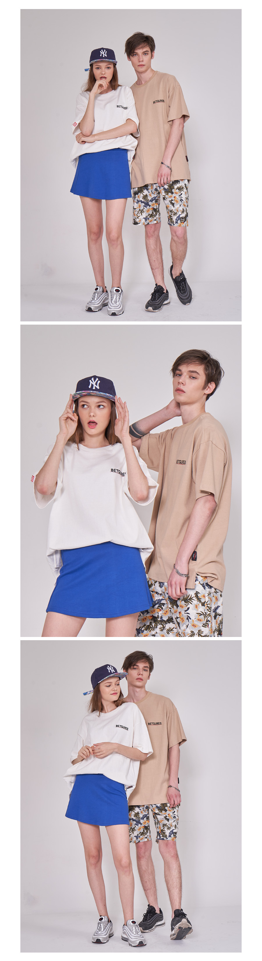 벳규어스(BETGURES) [UNISEX] 10수 베이직 자수 반팔티 백색