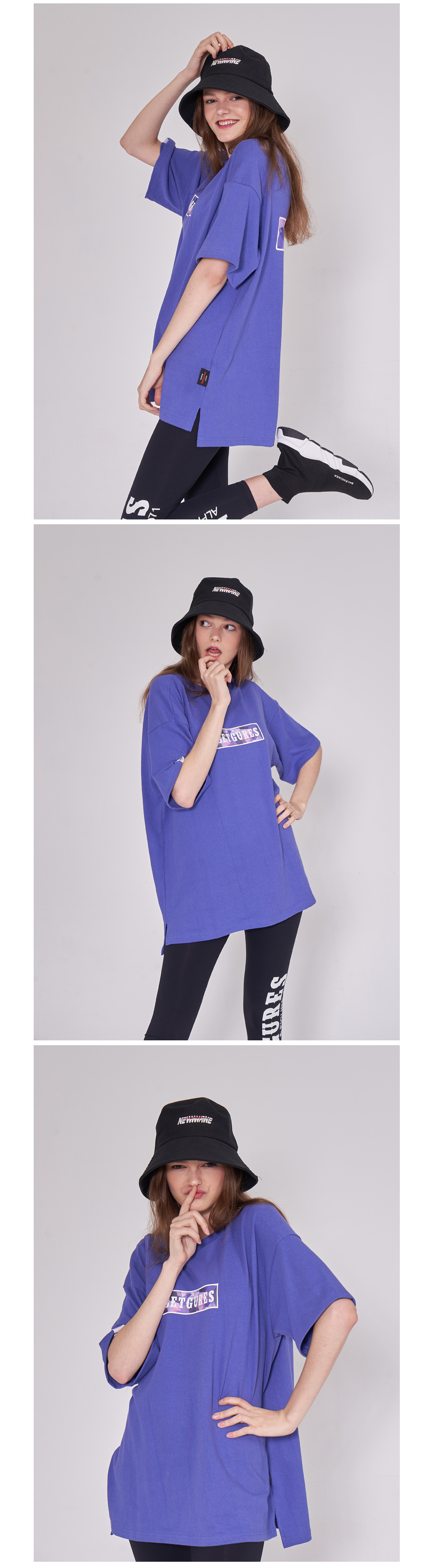 벳규어스(BETGURES) [UNISEX] 10수 십자가 트임 반팔티 보라