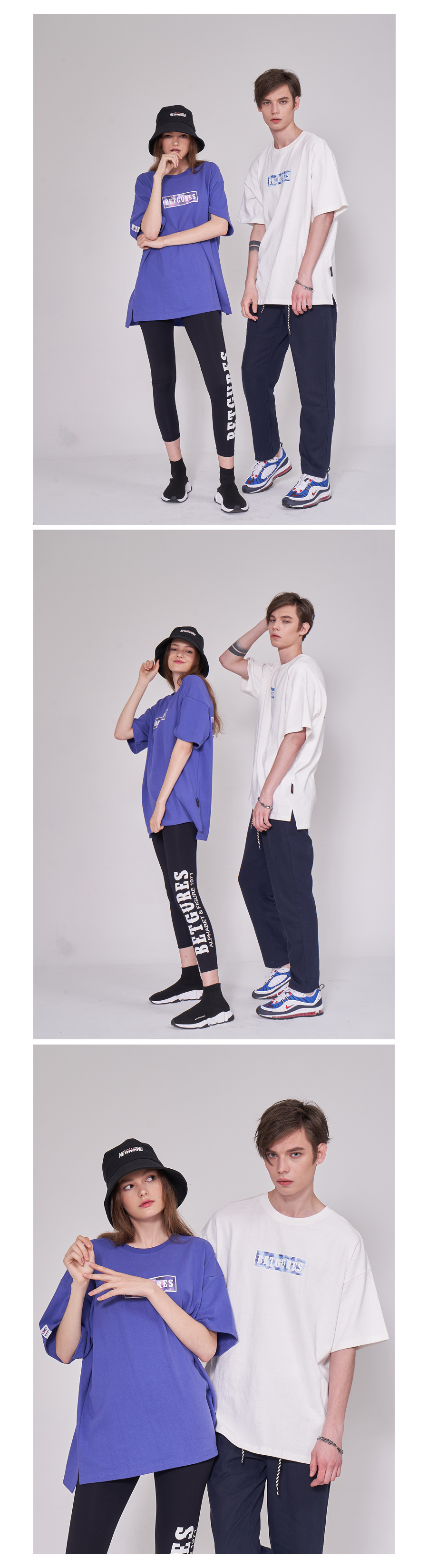 벳규어스(BETGURES) [UNISEX] 10수 십자가 트임 반팔티 보라