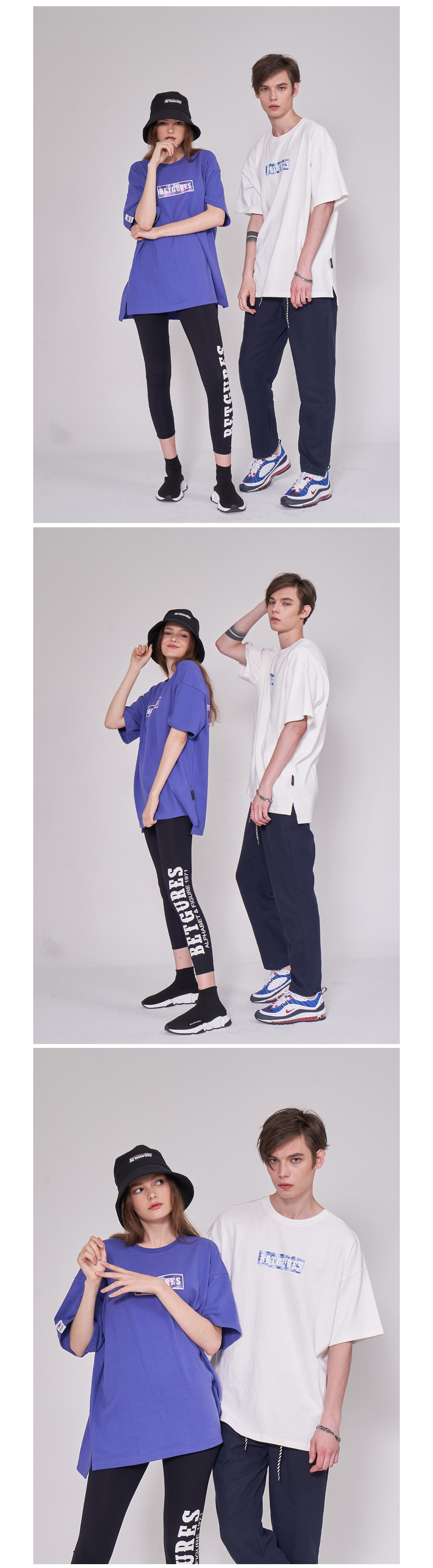 벳규어스(BETGURES) [UNISEX] 10수 십자가 트임 반팔티 백색