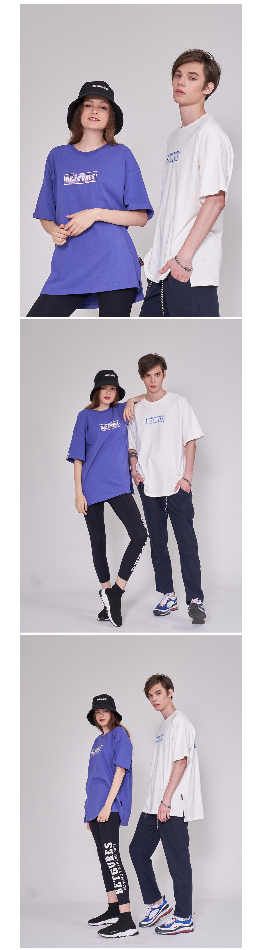 벳규어스(BETGURES) [UNISEX] 10수 십자가 트임 반팔티 백색