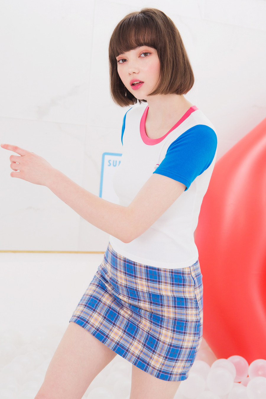 씨앤립(SEANLIP) 배색크롭티