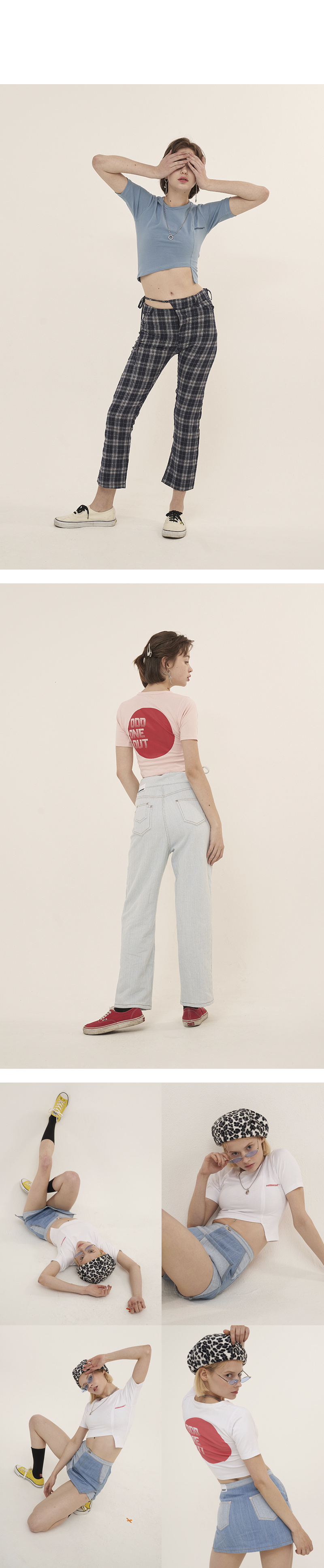 오드원아웃(ODDONEOUT) 써클로고 컷팅 크롭_아이보리